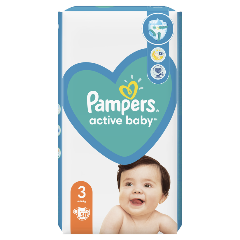 PAMPERS ACTIVE BABY 6-10KG X 58BUC MARIMEA 3