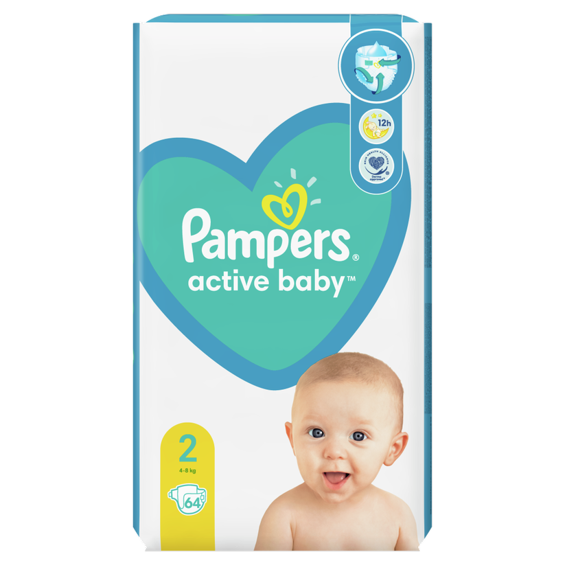 PAMPERS ACTIVE BABY 4-8KG X 64BUC MARIMEA 2