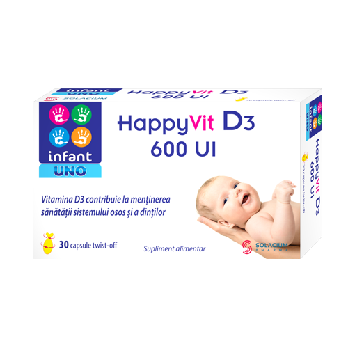 INFANT UNO HAPPYVIT D3 600UI X 30 CAPSULE helpnet imagine noua