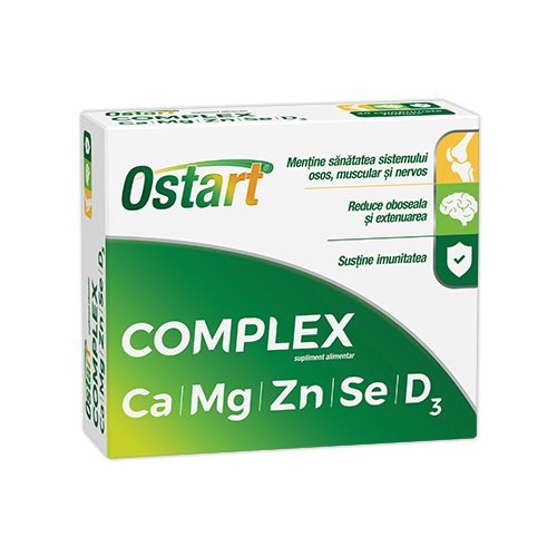 OSTART COMPLEX CA+MG+ZN+SE+D3 20 COMPRIMATE FILMATE Pret Mic Fiterman imagine noua