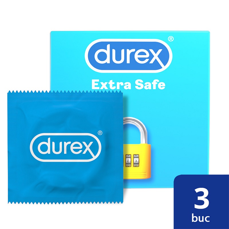 DUREX PREZERVATIVE EXTRA SAFE 3 BUCATI Pret Mic Durex imagine noua