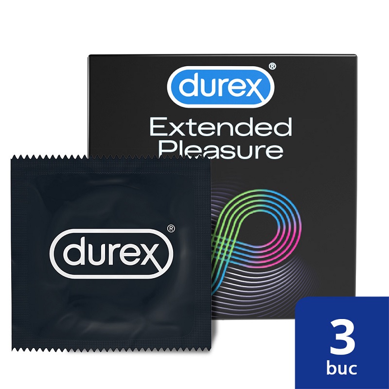 DUREX PREZERVATIVE EXTENDED PLEASURE 3 BUCATI Durex imagine teramed.ro