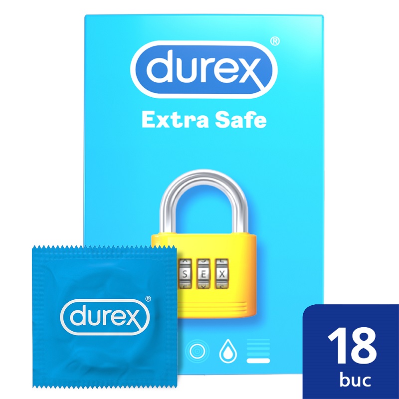 DUREX PREZERVATIVE EXTRA SAFE 18 BUCATI Durex imagine teramed.ro