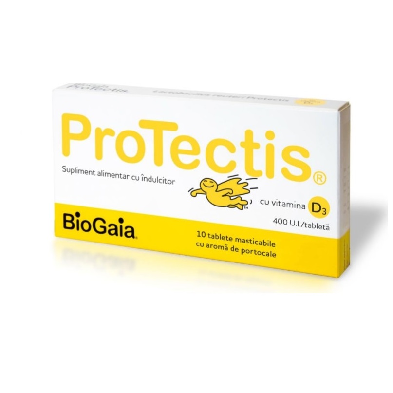 BIOGAIA PROTECTIS D3 PORTOCALE 10 TABLETE MASTICABILE helpnet imagine noua
