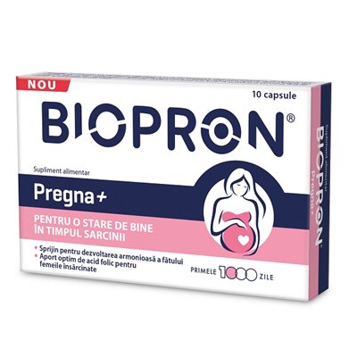 BIOPRON PREGNA+ 10 CAPSULE Pret Mic helpnet imagine noua