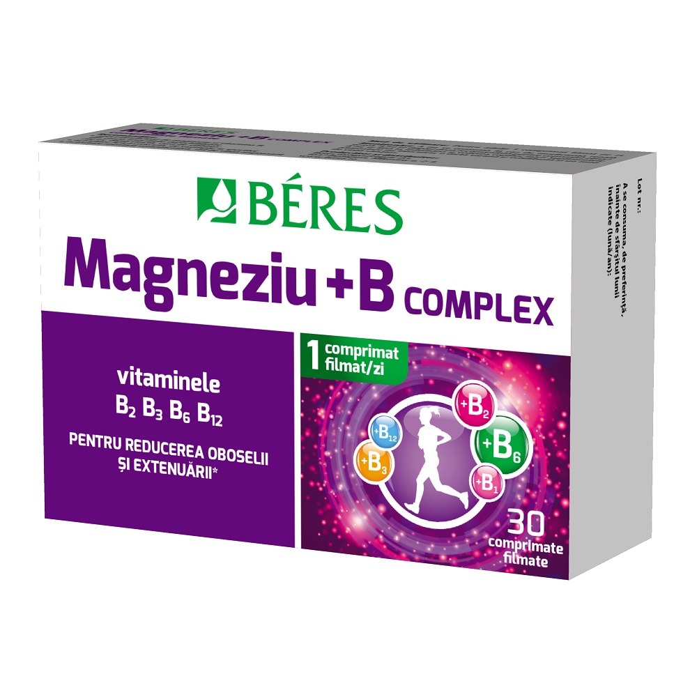 BERES MAGNEZIU + B COMPLEX 30 COMPRIMATE FILMATE Beres imagine noua