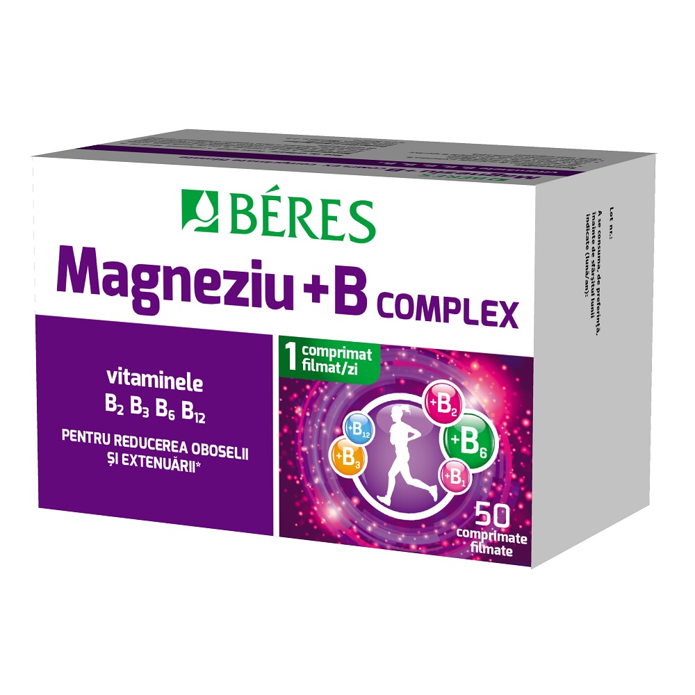 BERES MAGNEZIU + B COMPLEX 50 COMPRIMATE FILMATE Beres imagine teramed.ro