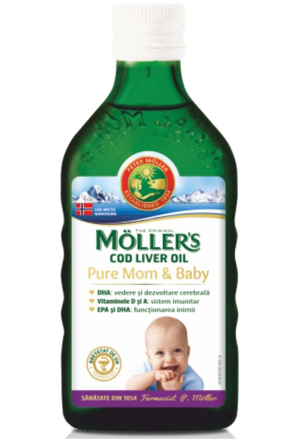 MOLLERS COD LIVER OIL OMEGA 3 MOM + BABY 250ML Helpnet.ro