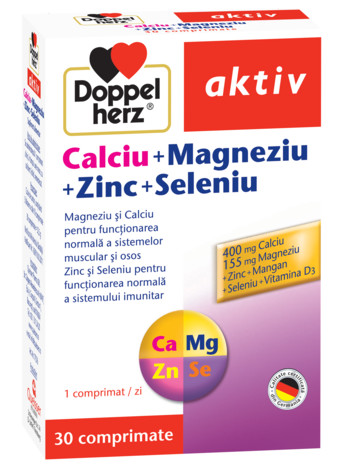 DOPPELHERZ AKTIV CALCIU+MAGNEZIU+ZINC+SELENIU 30 COMPRIMATE Doppelherz