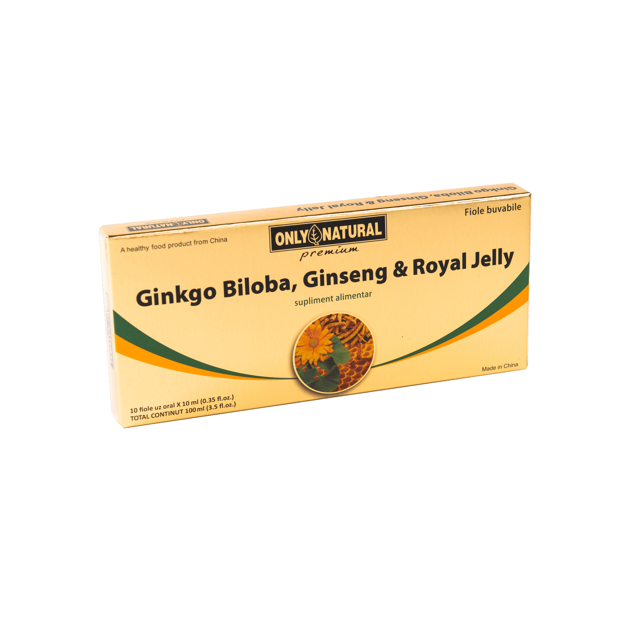 ONLY NATURAL GINKGO BILOBA + GINSENG + ROYAL JELLY 10 FIOLE X 10ML Helpnet.ro imagine teramed.ro