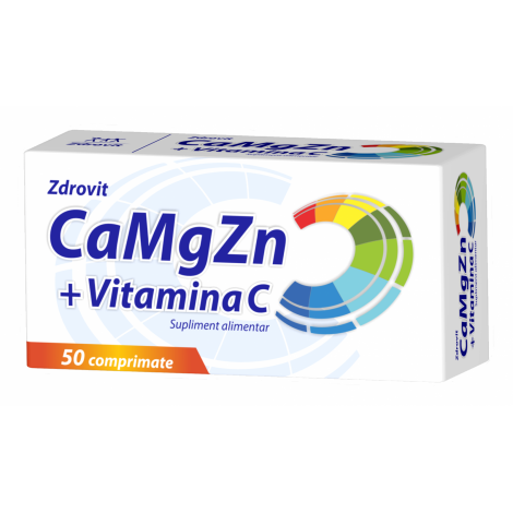 ZDROVIT CA+MG+ZN+VIT C 50 COMPRIMATE Pret Mic helpnet imagine noua