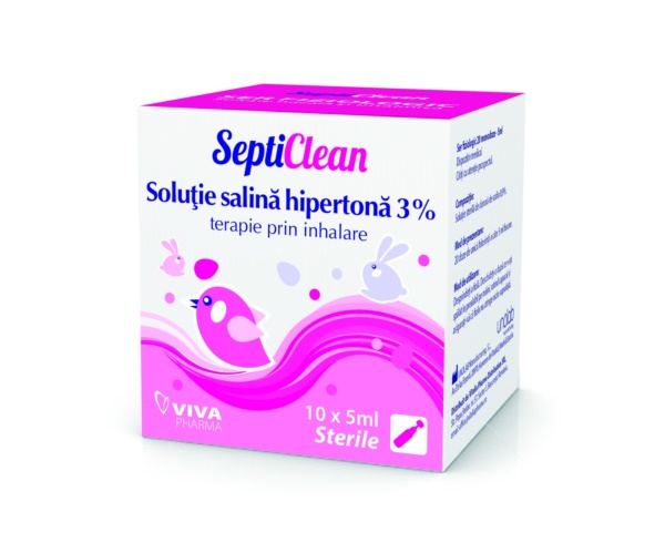 SEPTICLEAN SOLUTIE SALINA 3% 5ML X 10 FIOLE Helpnet.ro