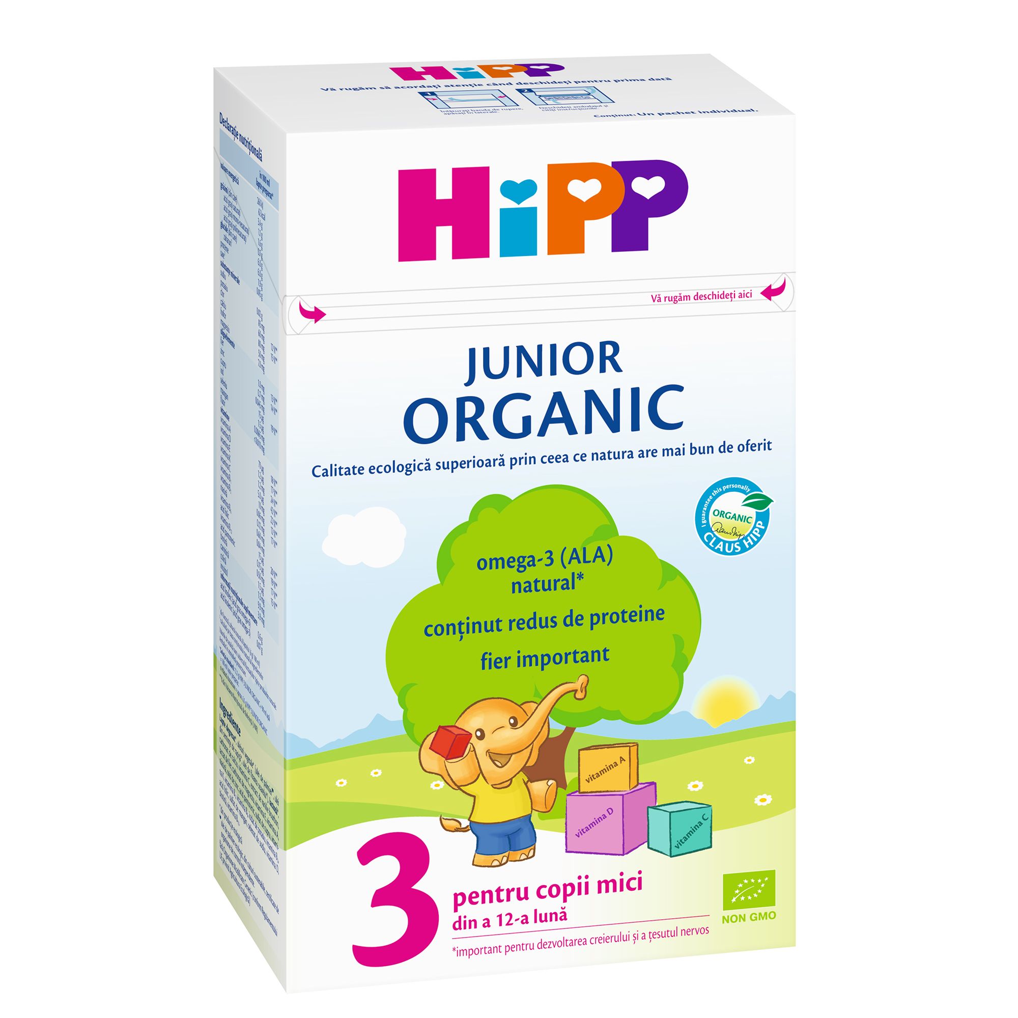 HIPP 3 JR ORGANIC LAPTE DE CRESTERE 500G