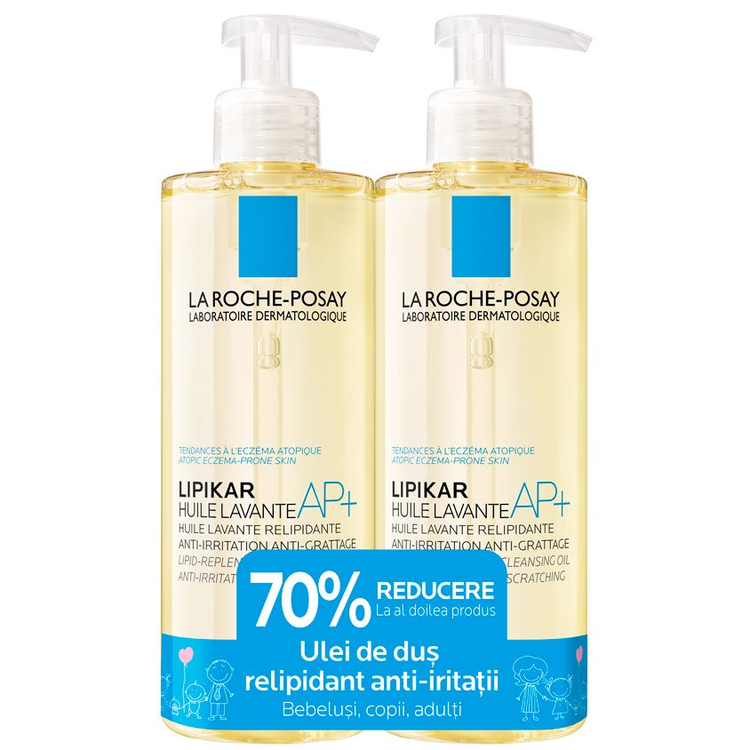 LA ROCHE POSAY LIPIKAR ULEI DE SPALARE AP+ 400ML 1+1 70% REDUCERE LA AL 2-LEA PRODUS