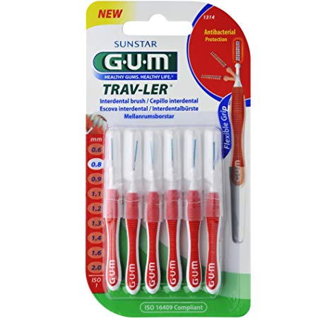 GUM PERII INTERDENTARE TRAV-LER 0.8MM ROSU 6BUC Helpnet.ro