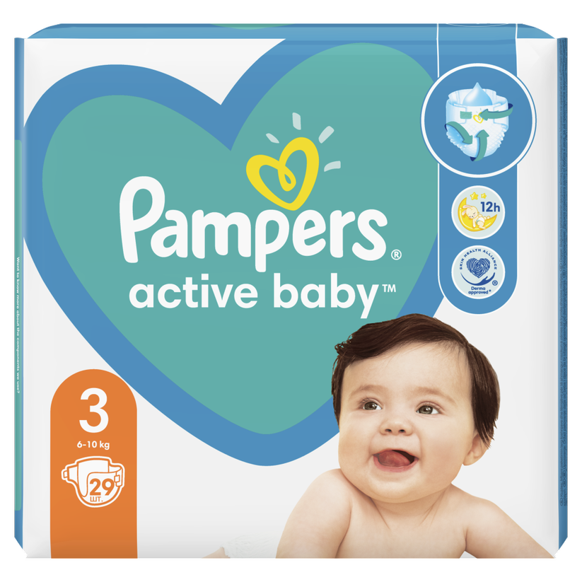 PAMPERS 3 ACTIVE BABY 6-10KG SCUTECE 29BUC Helpnet.ro