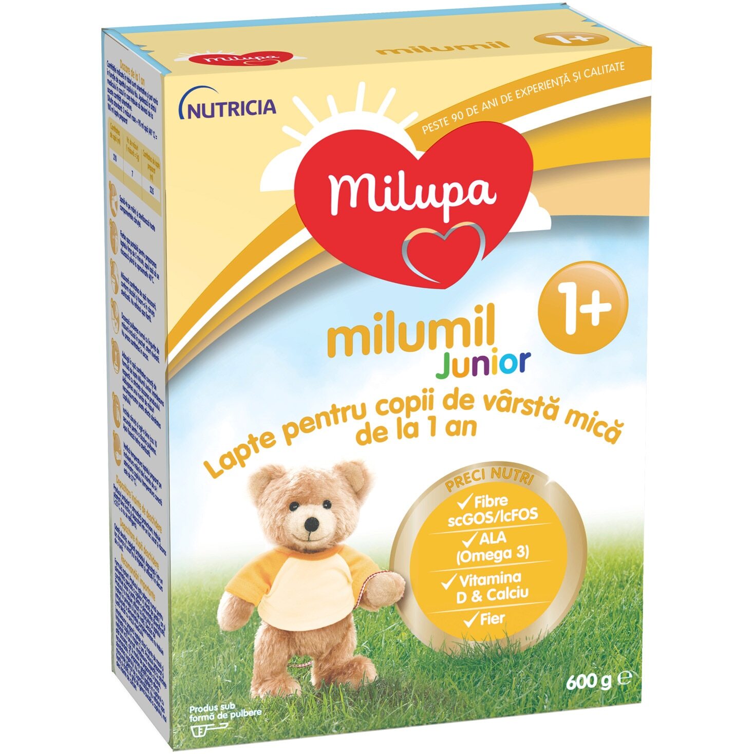 MILUPA MILUMIL JUNIOR 1+ LAPTE PRAF 600G Helpnet.ro