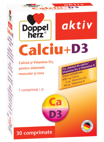 DOPPELHERZ AKTIV CALCIU + D3 30 COMPRIMATE Doppelherz
