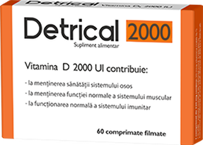 ZDROVIT DETRICAL D3 2000UI X 60 COMPRIMATE FILMATE Pret Mic helpnet imagine noua